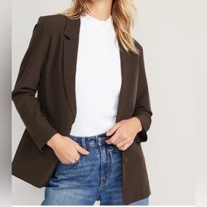 Taylor Relaxed Suit Blazer for Women in Brown Old Navy